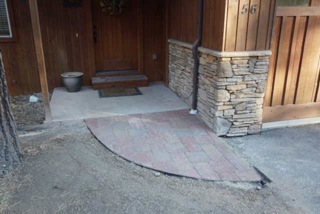 Paver pathway entrance to home