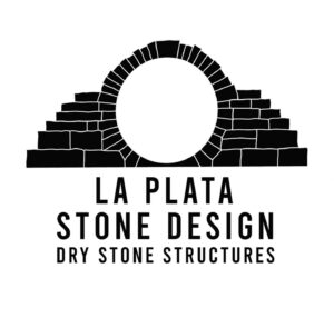 La Plata Stone Design LLC business logo featuring dry stone moon gate