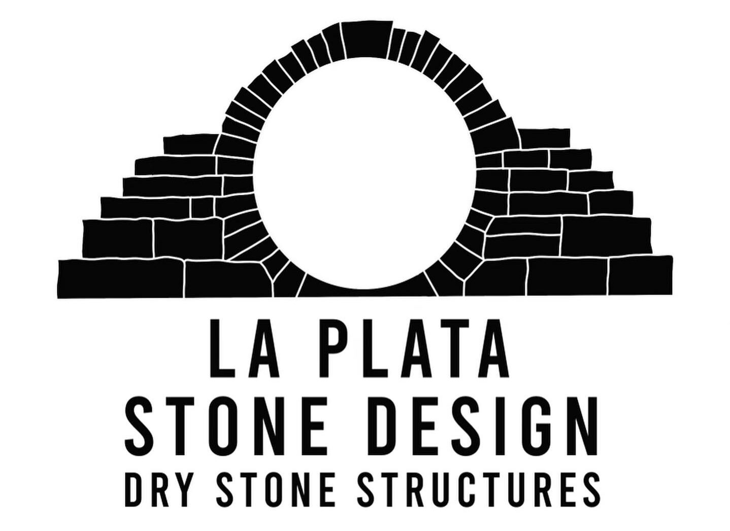 La Plata Stone Design LLC business logo featuring dry stone moon gate